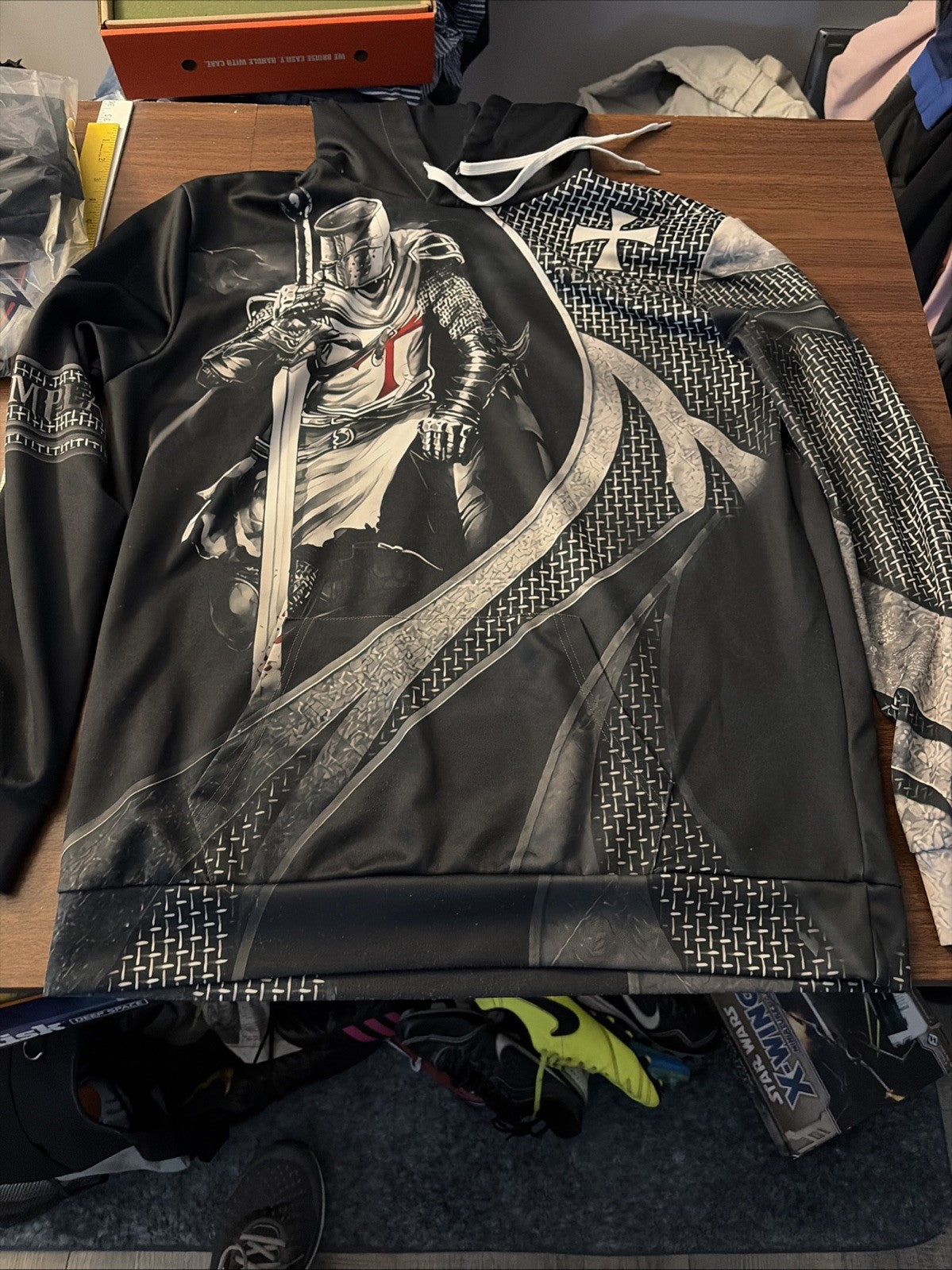 Fashion Printed Knights Templar Men's Hoodie Large