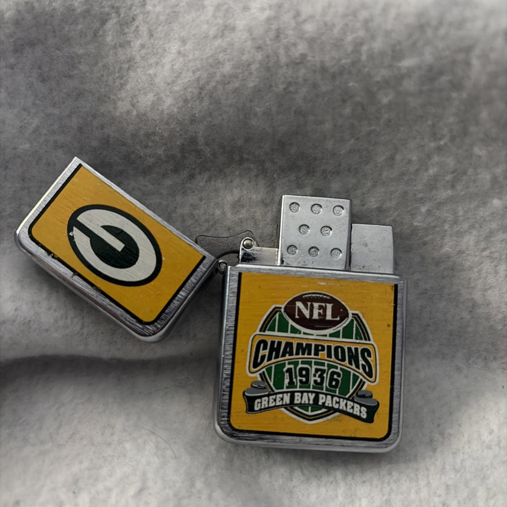 Zippo Lighter Nfl Green Bay Packers 1936 Nfl Champions Used