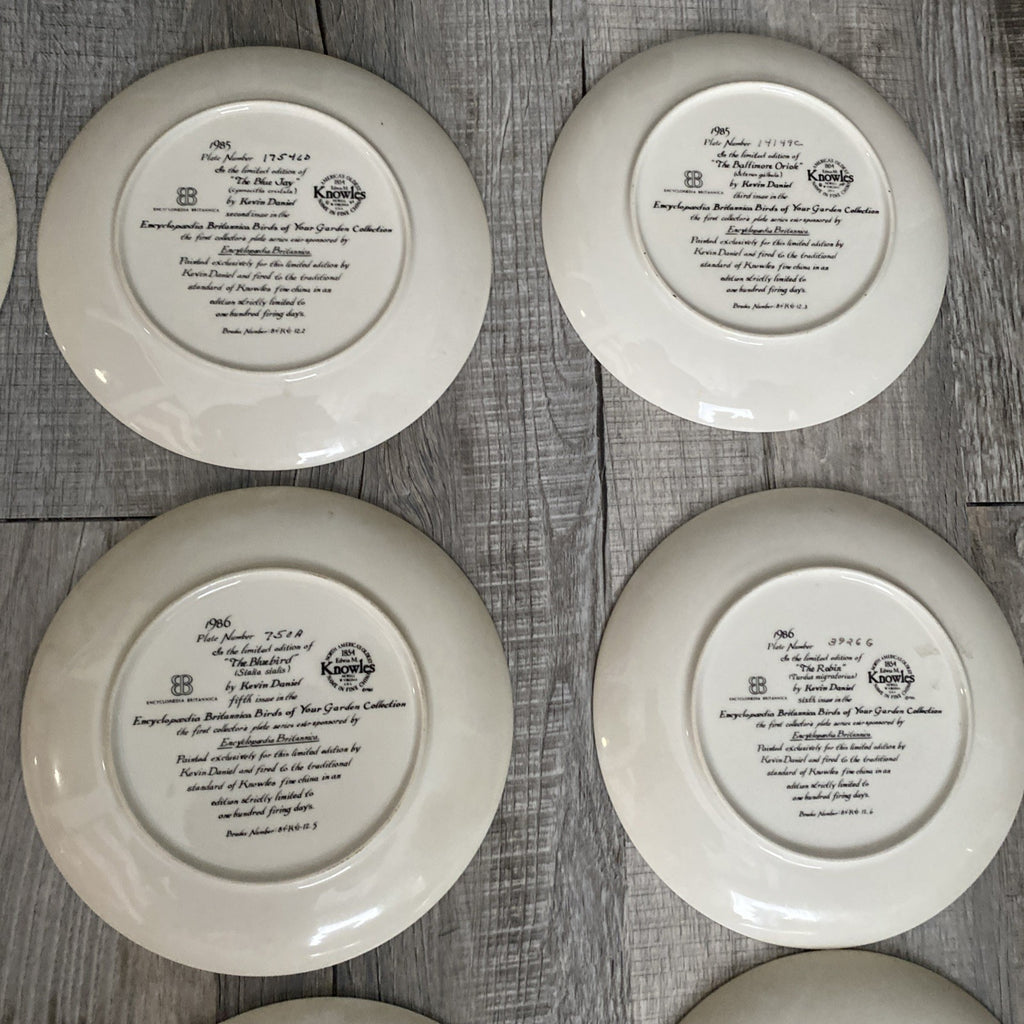 Set Of 9 Knowles Encyclopedia Britannica Birds Of Your Garden Collection Plates