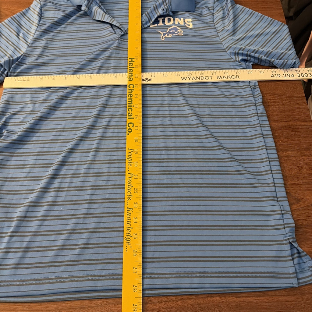 NFL TEAM APPAREL TX3 COOL DETROIT LIONS BLUE PERFORMANCE GOLF POLO SHIRT SIZE L