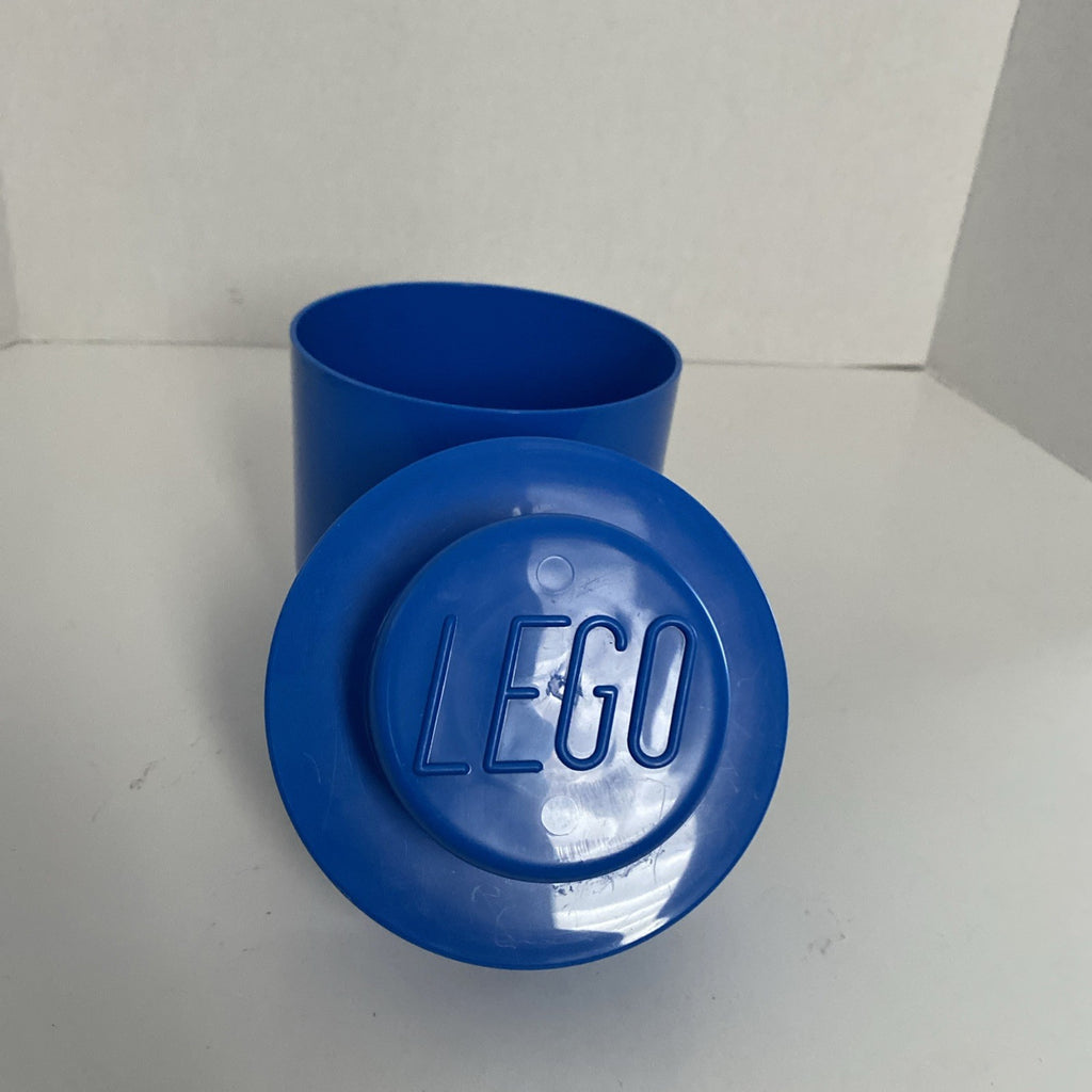 Lego Storage Container Blue Stackable Round. 1 Stud Size