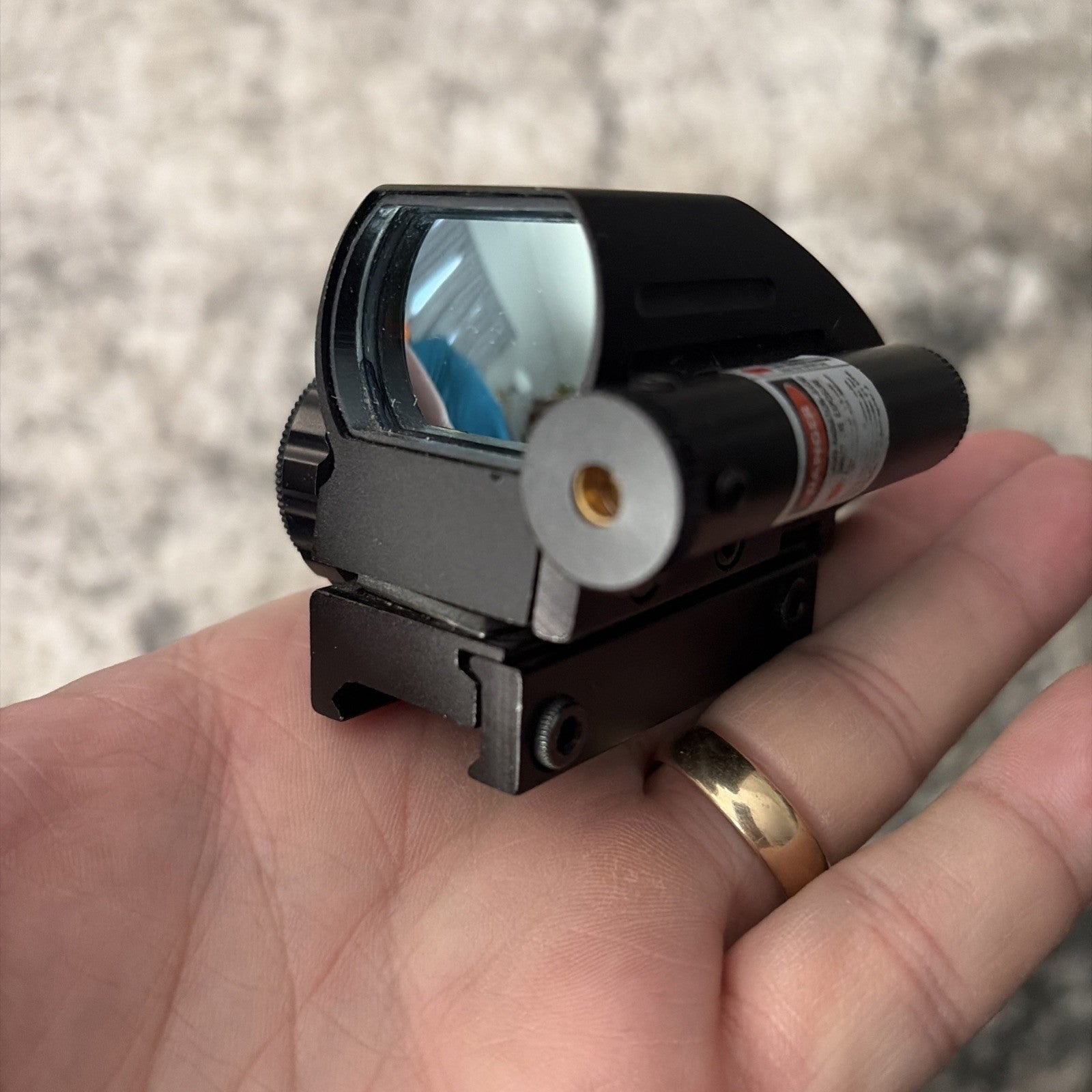 Lancer Tactical Picatinny 4 Reticle Red Dot Reflex Sight w/ Green Laser