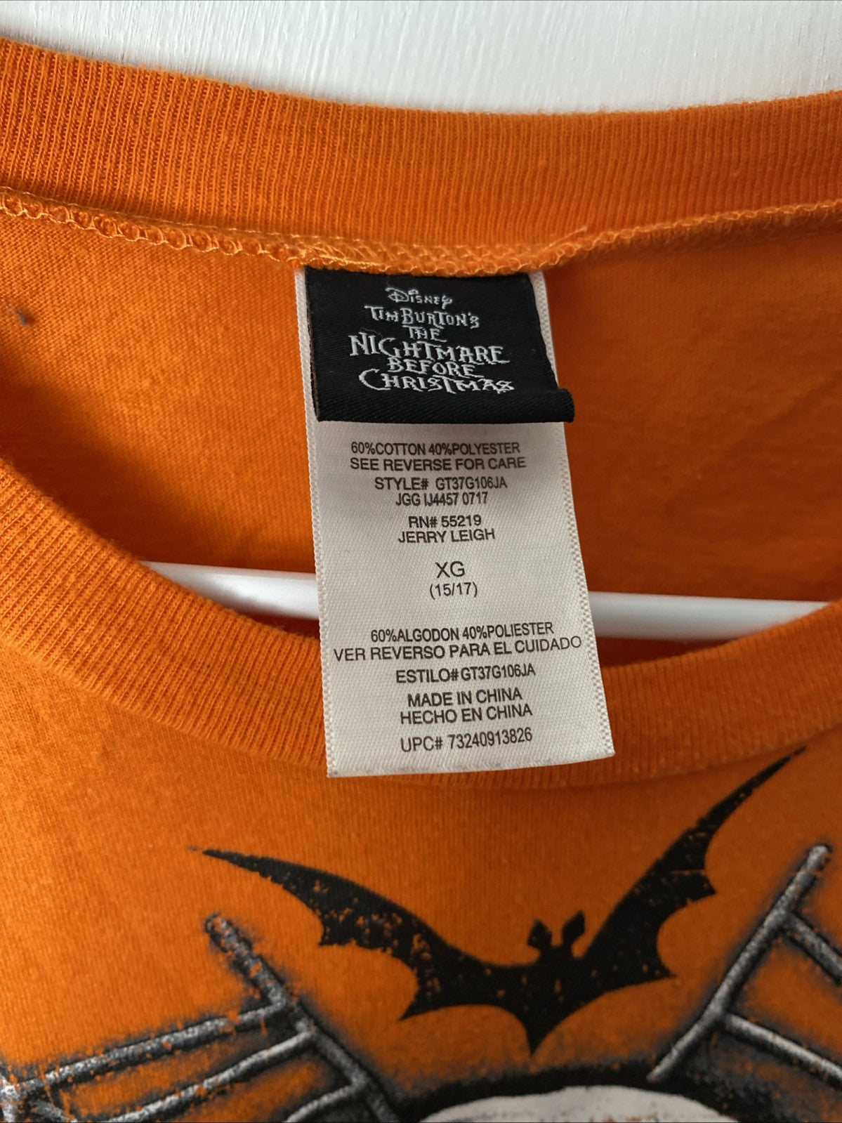 Halloween DISNEY Tim Burton Nightmare Before Christmas Jr XL 15/17 Long Sleeve