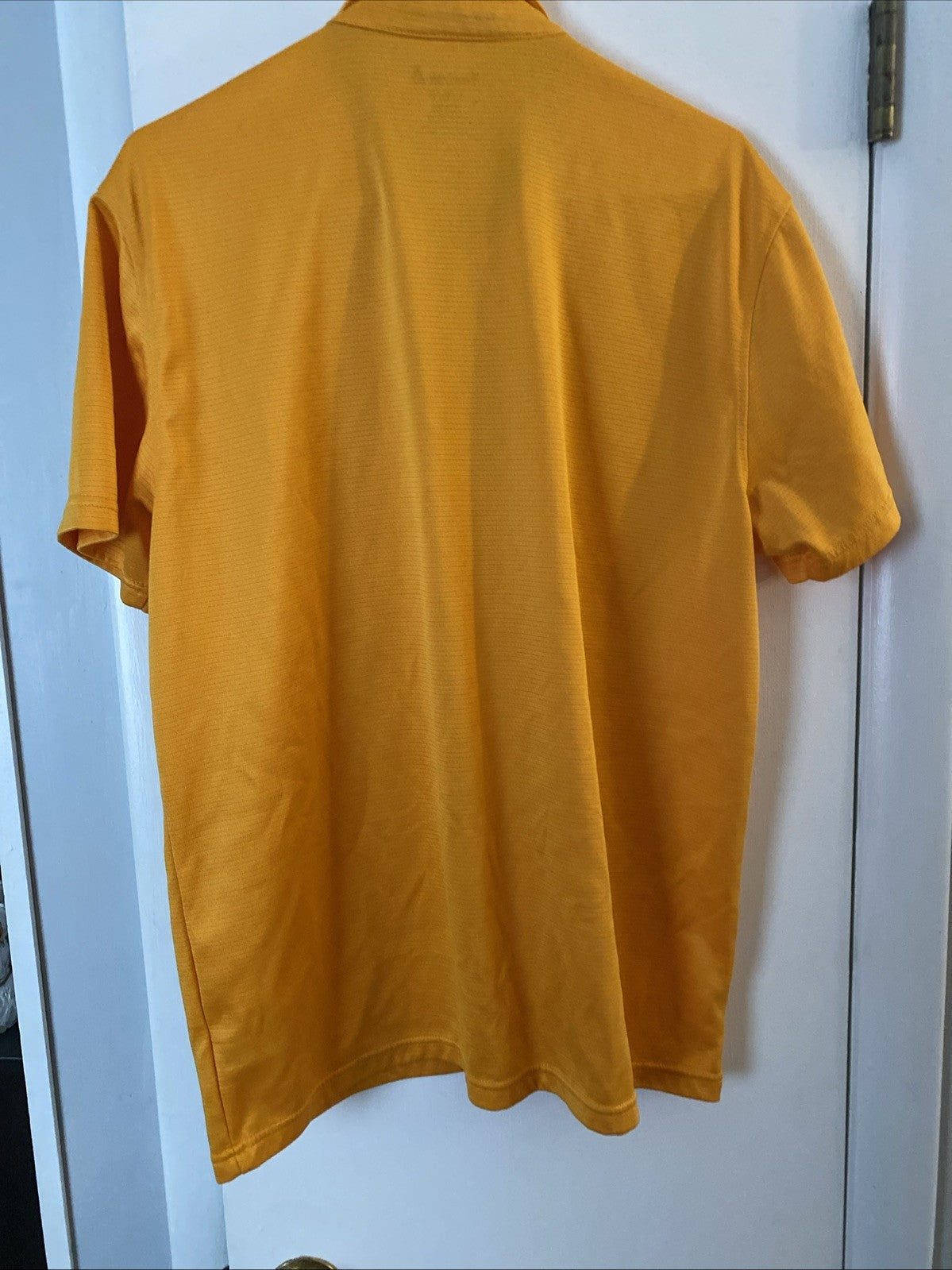 Reebok Mens Orange Short Sleeve Logo Spread Collar Polo Shirts Size Large