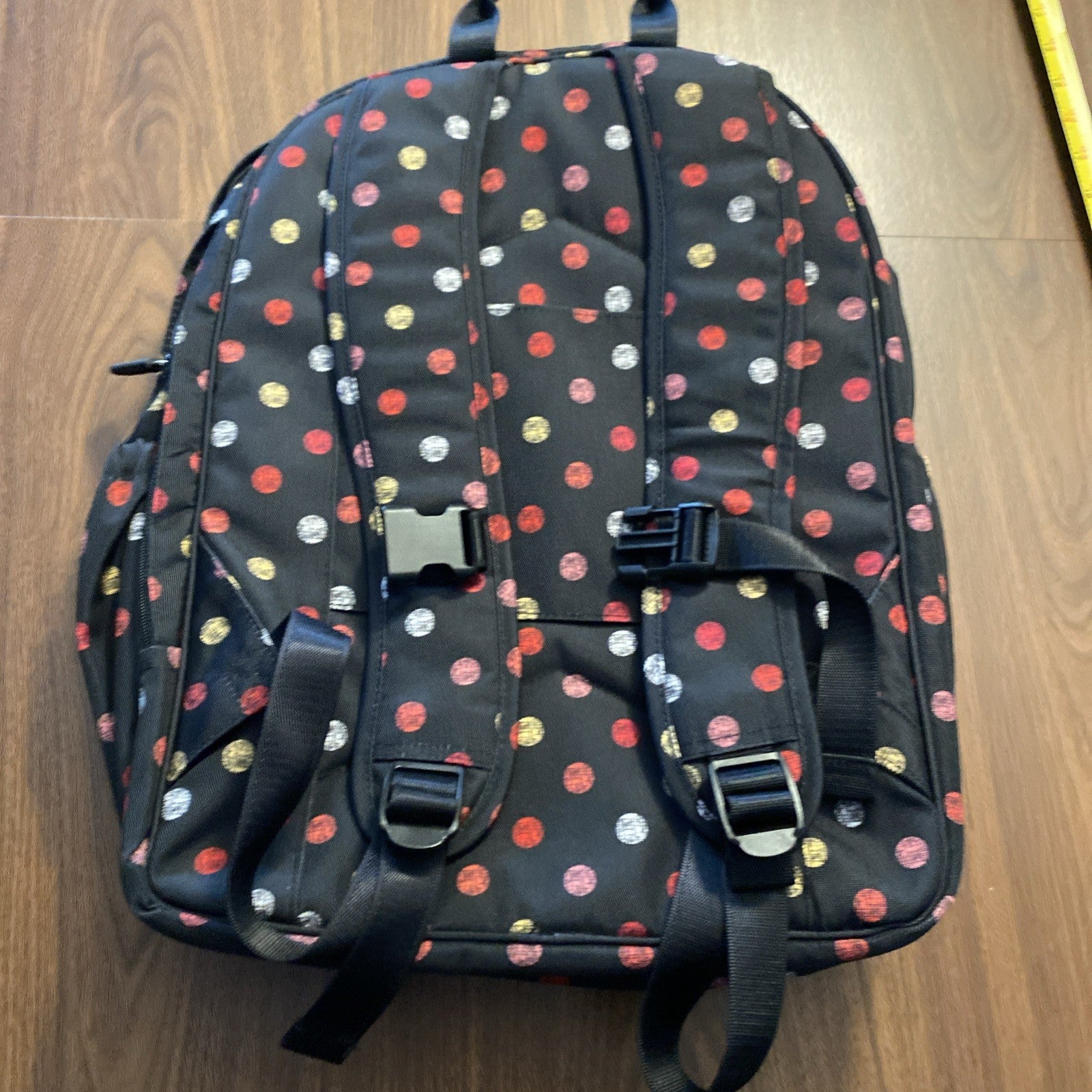 Vera Bradley Black Bookbag Backpack Diaper Bag Baby Bag Havana Spots Polka Dot