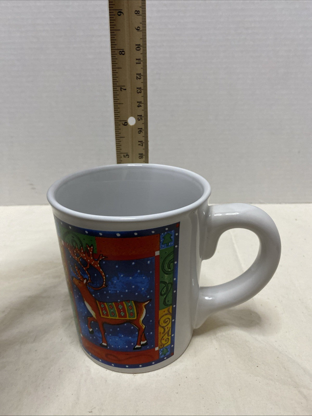 Test Riye International Stoneware Reindeer Coffee Cup Mug Christmas Holiday
