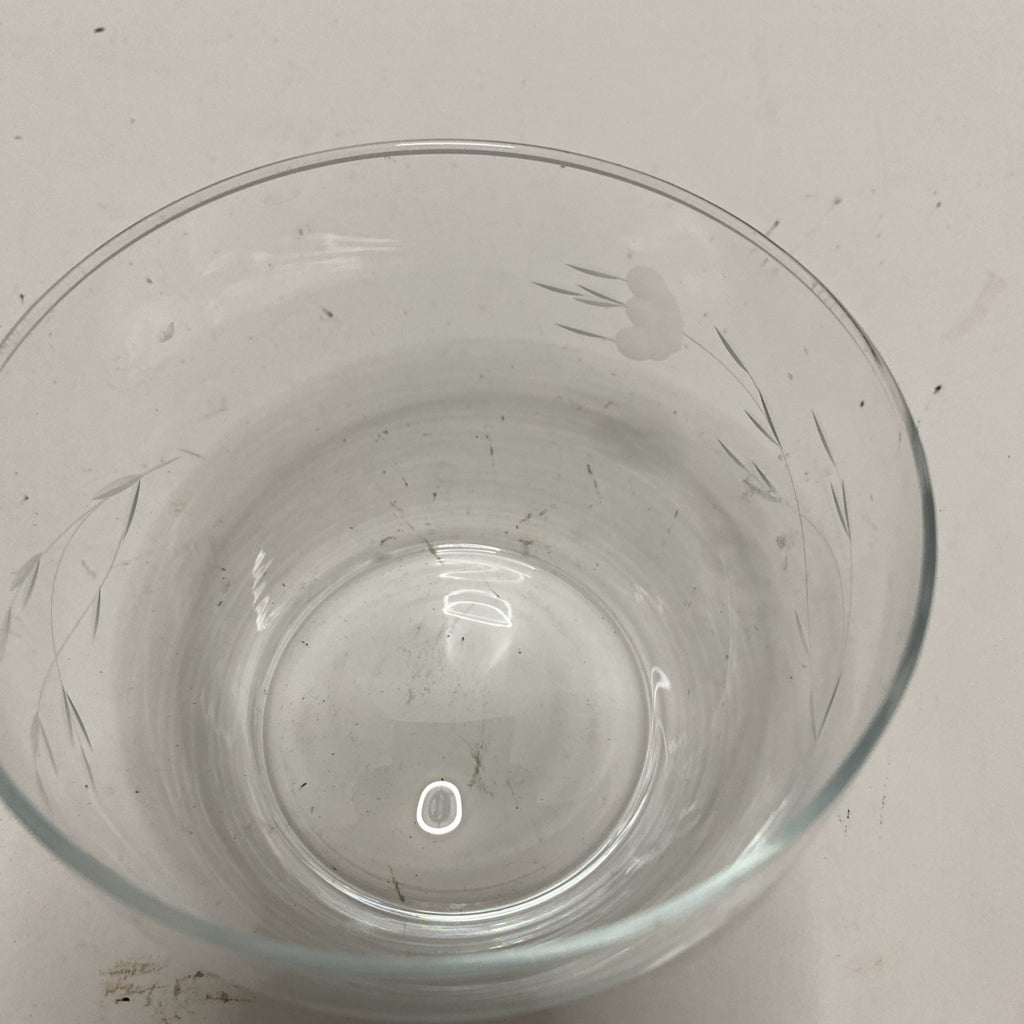 Vintage Etched Glass Apple Jar