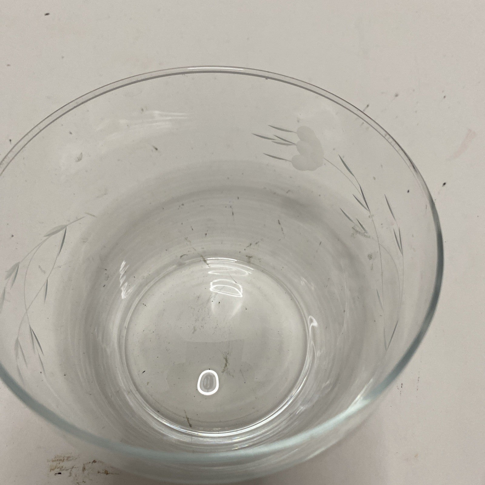 Vintage Etched Glass Apple Jar