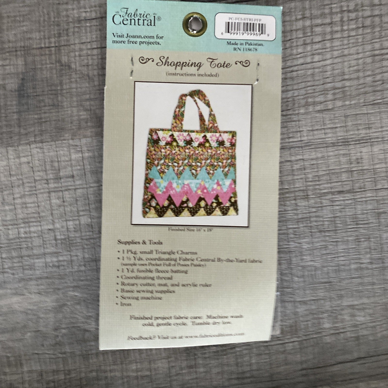 FABRIC CENTRAL TRIANGLE CHARMS, NIP, FREE PROJECT INCLUDED