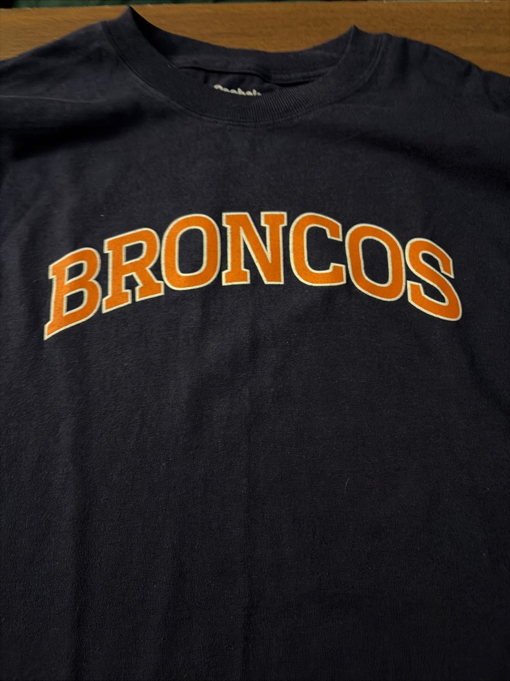 Reebok Men’s Large Nfl Denver Broncos Long Sleeve T-Shirt Dark Blue