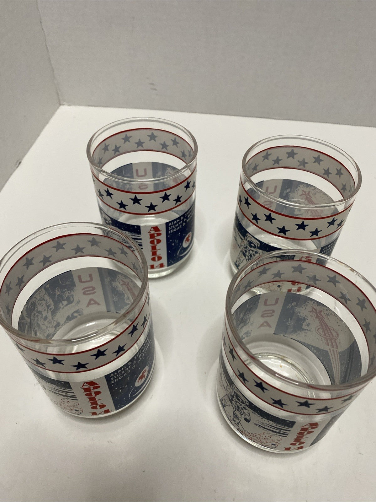 Vintage Libbey 1970s NASA Apollo 14 Juice/Rock Glasses Set Of 4