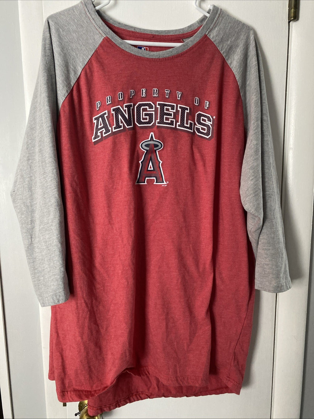 MLB property of the Angels genuine merchandise 2XLT three-quarter length sleeve