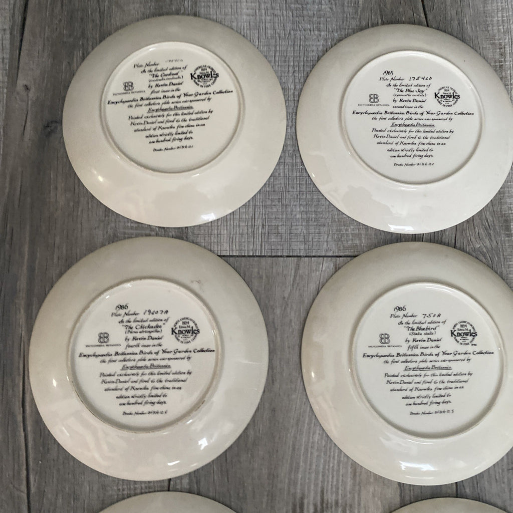 Set Of 9 Knowles Encyclopedia Britannica Birds Of Your Garden Collection Plates