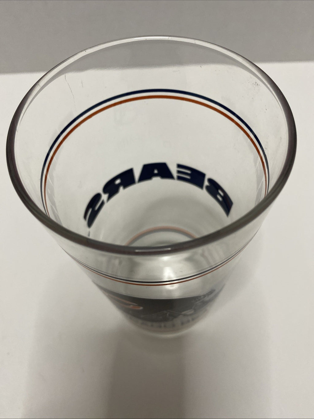Chicago Bears 1980s Collector Tall Drinking Glass Mobil Gas Station Promotion