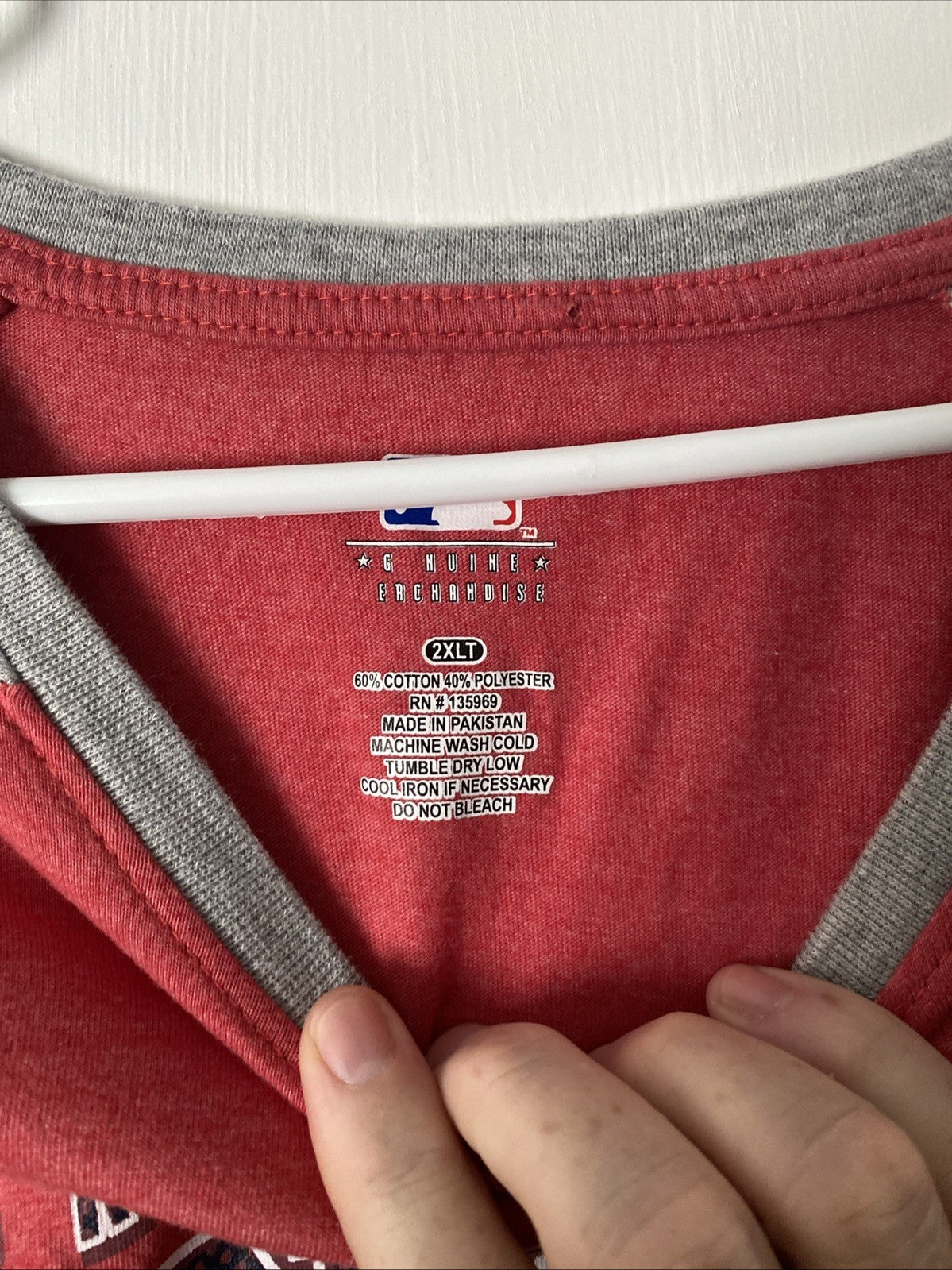 MLB property of the Angels genuine merchandise 2XLT three-quarter length sleeve