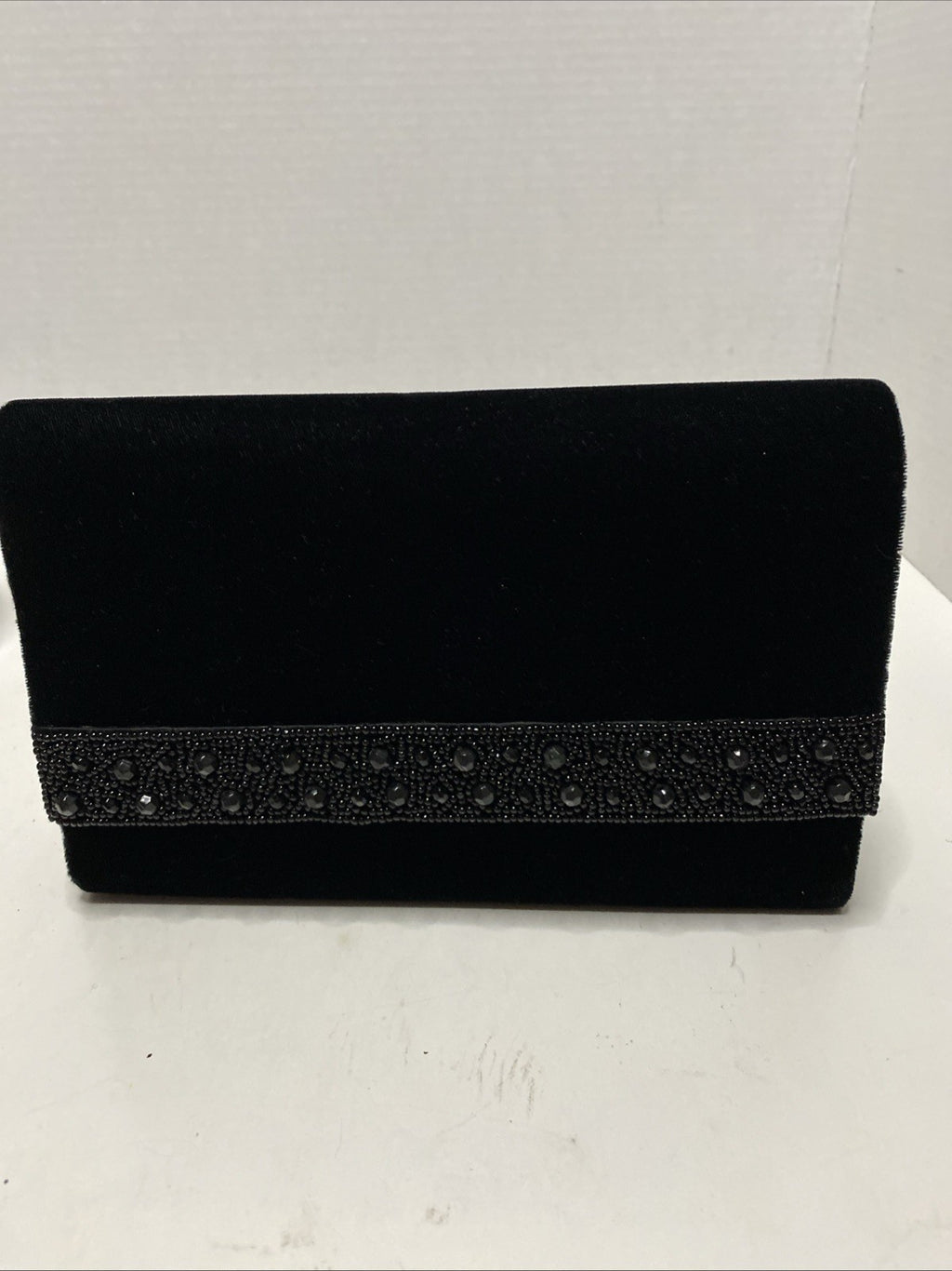 Black Sequin Satin Crossbody Evening Bag Crossbody Purse 8.5” X 5.5”