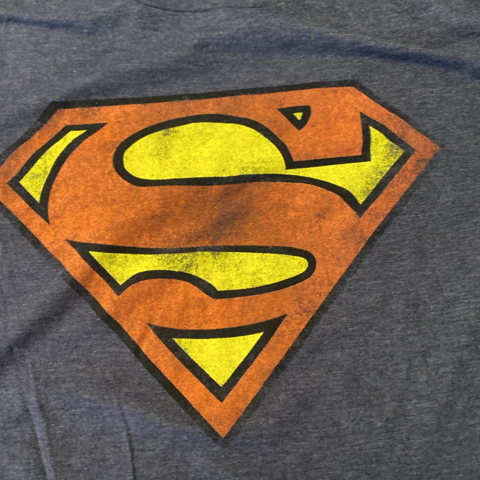Superman Shirt Men's XL Blue Short Sleeve Graphic Print Logo Superhero