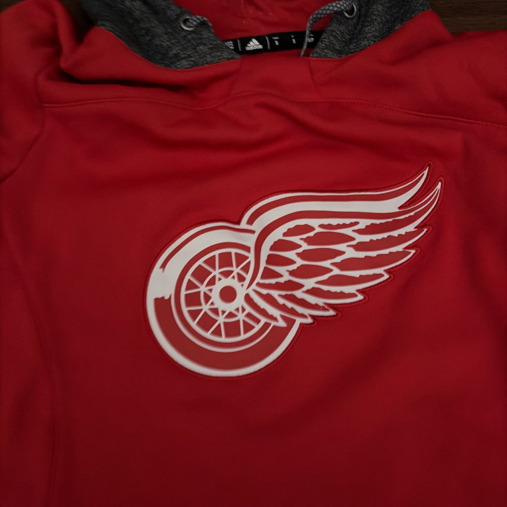 Women's Size Small Adidas Platinum Detroit Red Wings Crewdie Pullover Hoodie