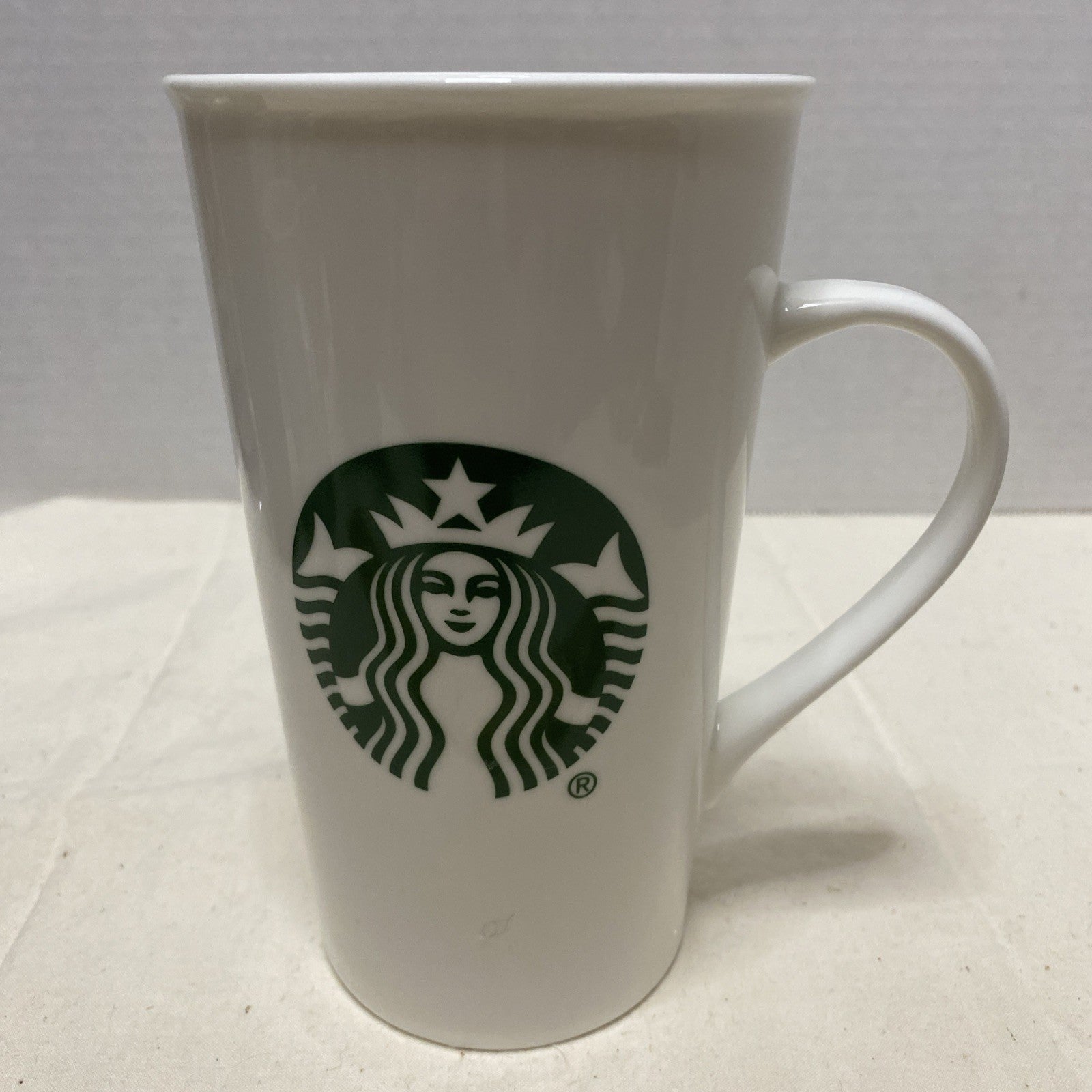 Starbucks 2012 White Ceramic Tall 16oz Coffee Tumbler Mermaid