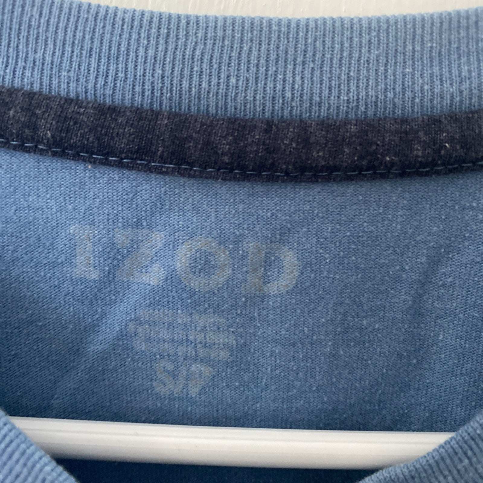Izod long sleeve blue shirt embroidered motorcycle handles size small