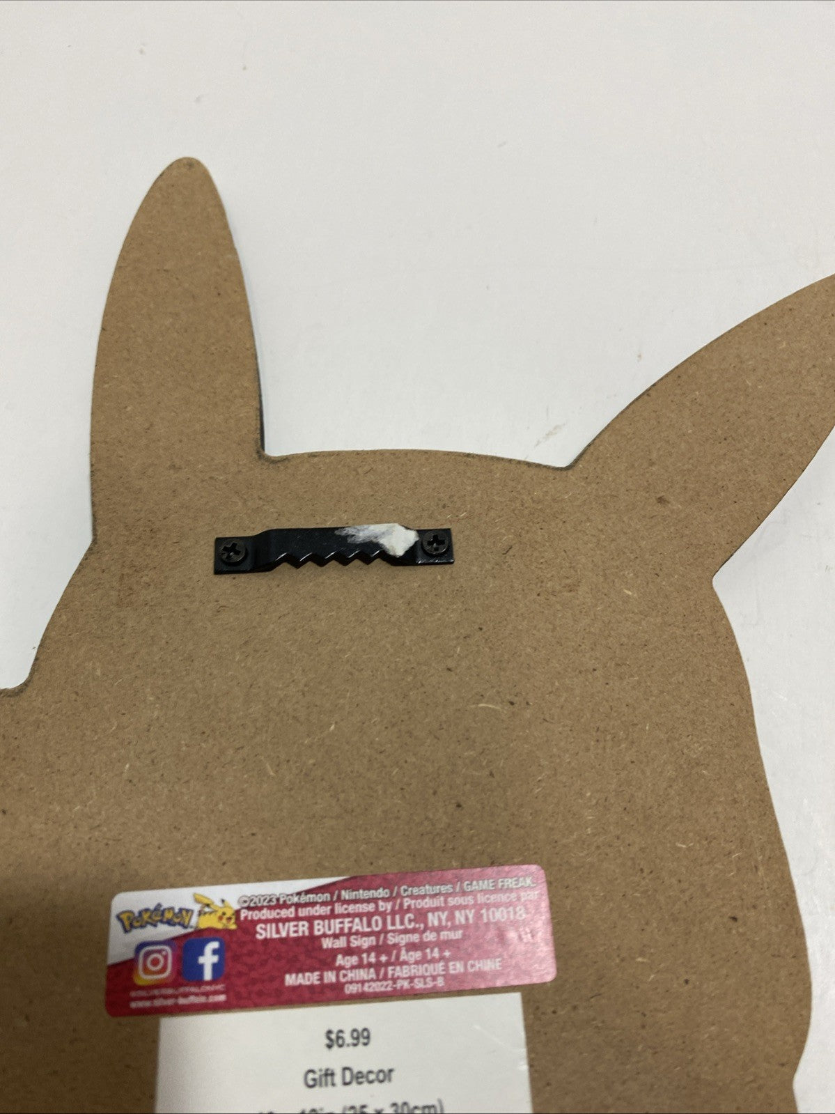 Pokemon Pikachu Silver Buffalo Wall Art 10x12