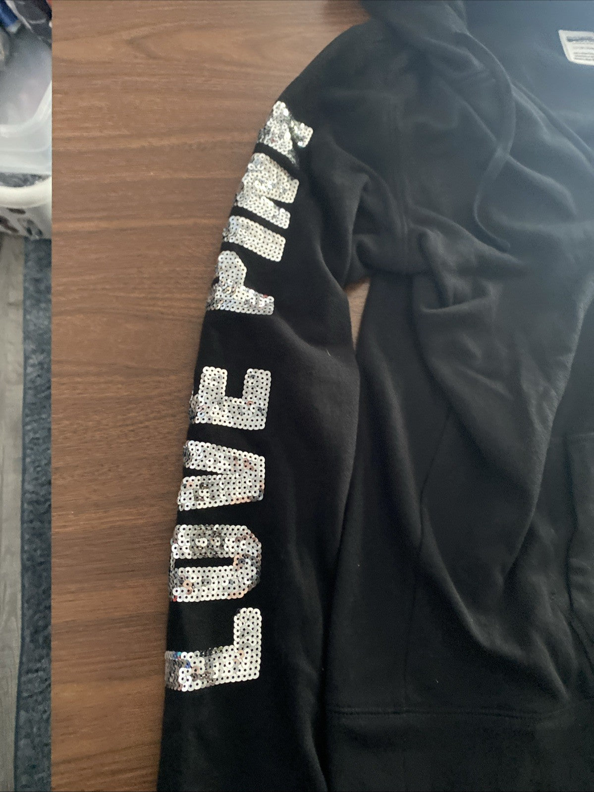 Pink Victoria’s Secret love pink NYC black women’s small hoodie zip up