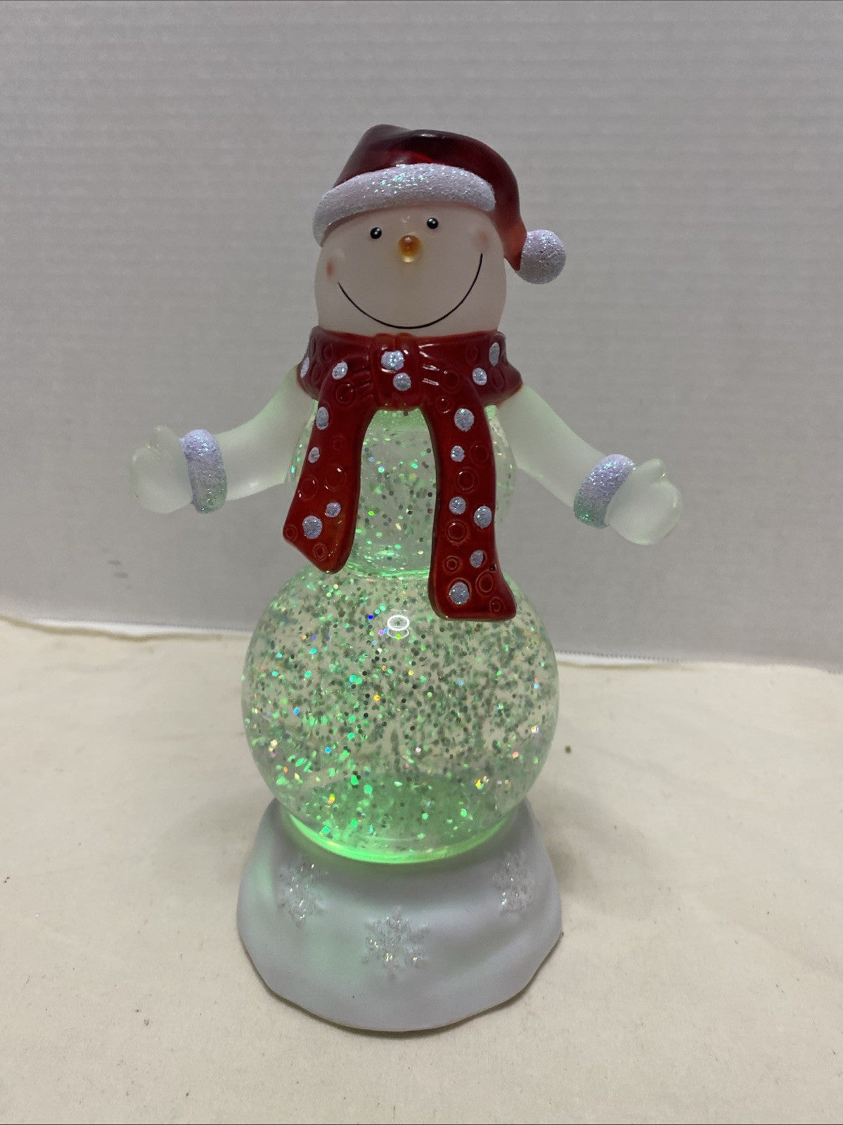 Cracker Barrel Just Chillin Lighted Snowman Home Decor Colorful Christmas Globe