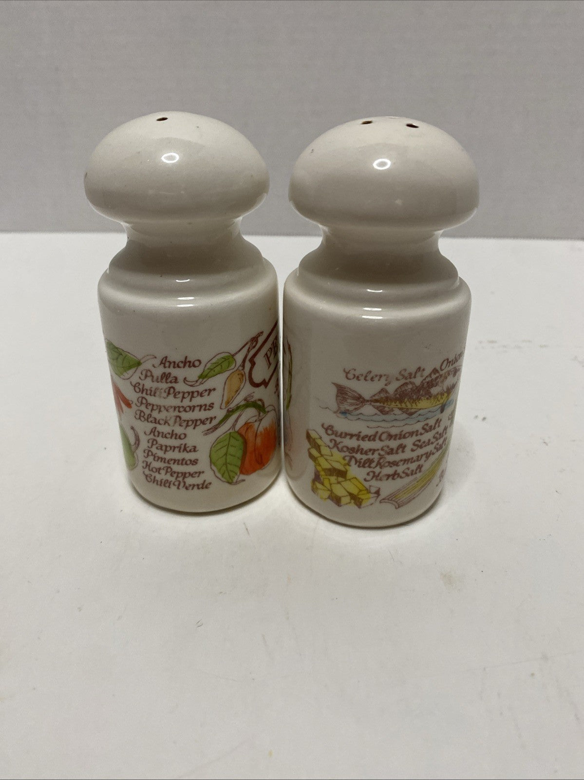 Vintage 1980's Avon Country & Herb Motif Salt and Pepper Shakers