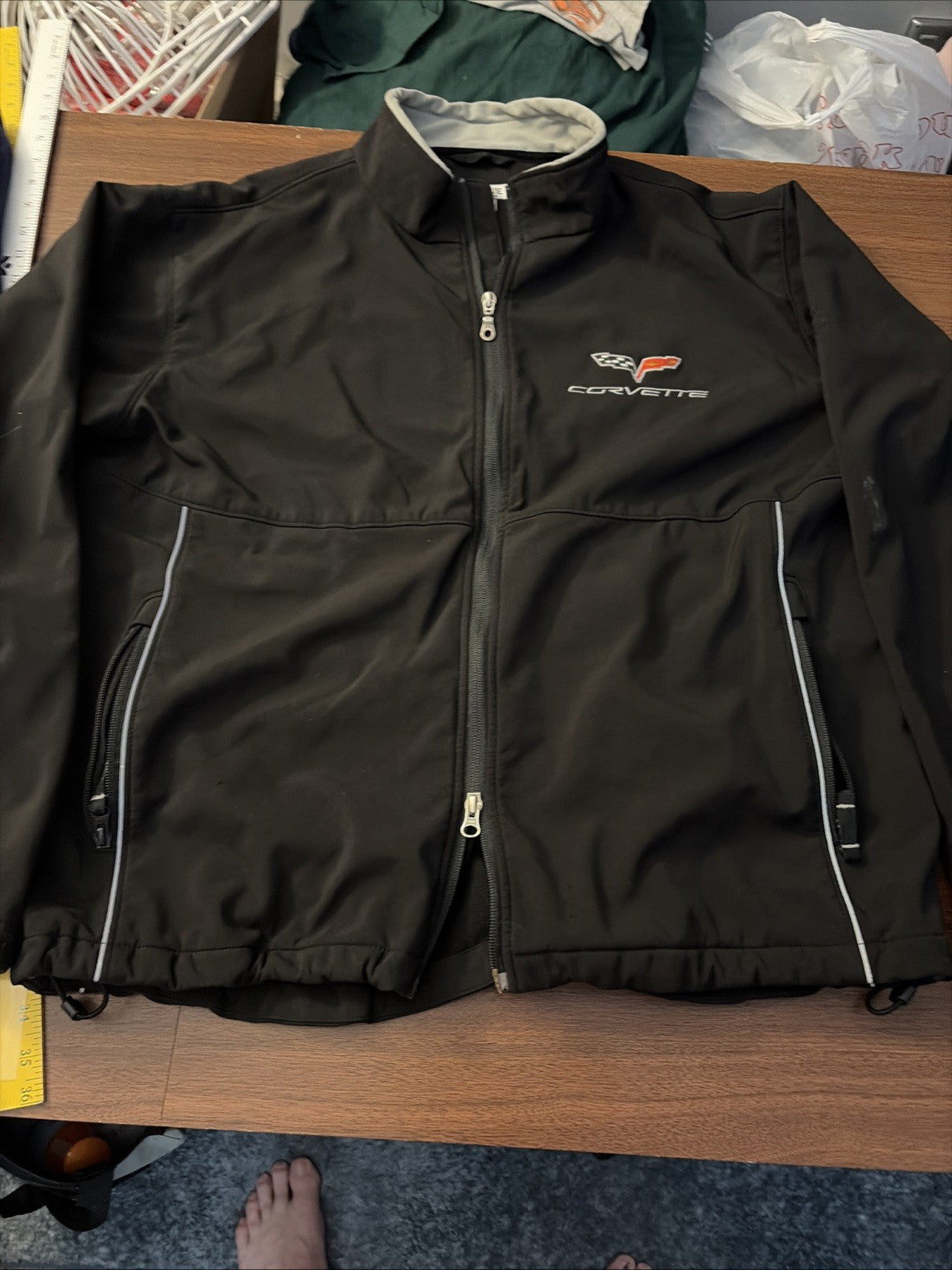 Clique XL Men’s Corvette Logo Jacket Double Zip Long Sleeve Black