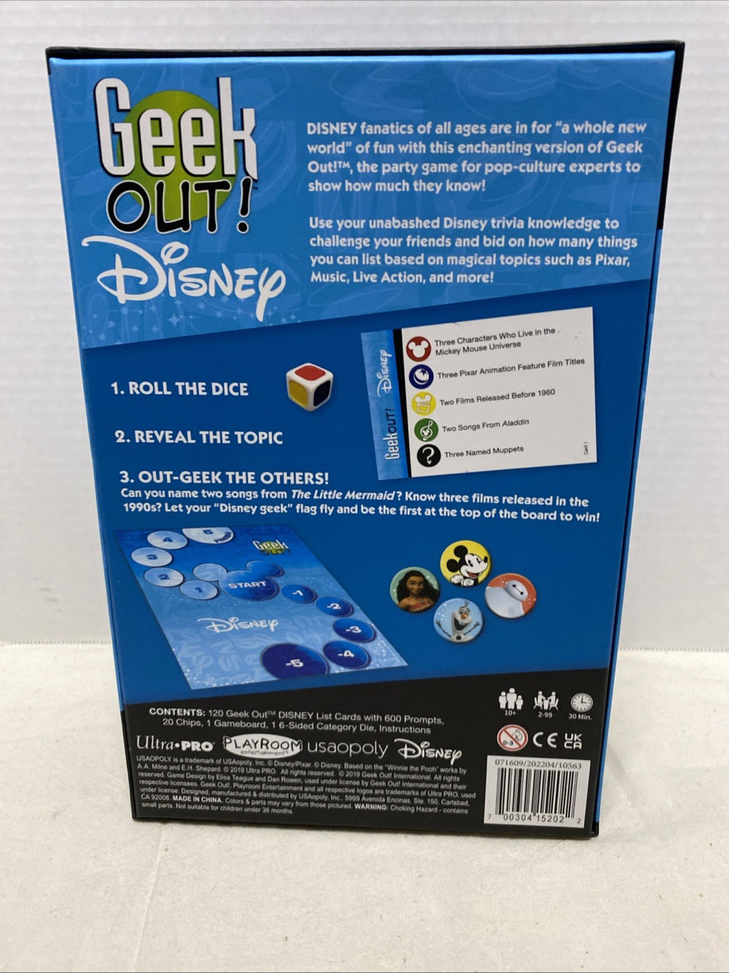 DISNEY GEEK OUT! Trivia Party Board Game Complete