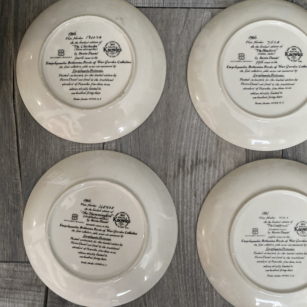Set Of 9 Knowles Encyclopedia Britannica Birds Of Your Garden Collection Plates