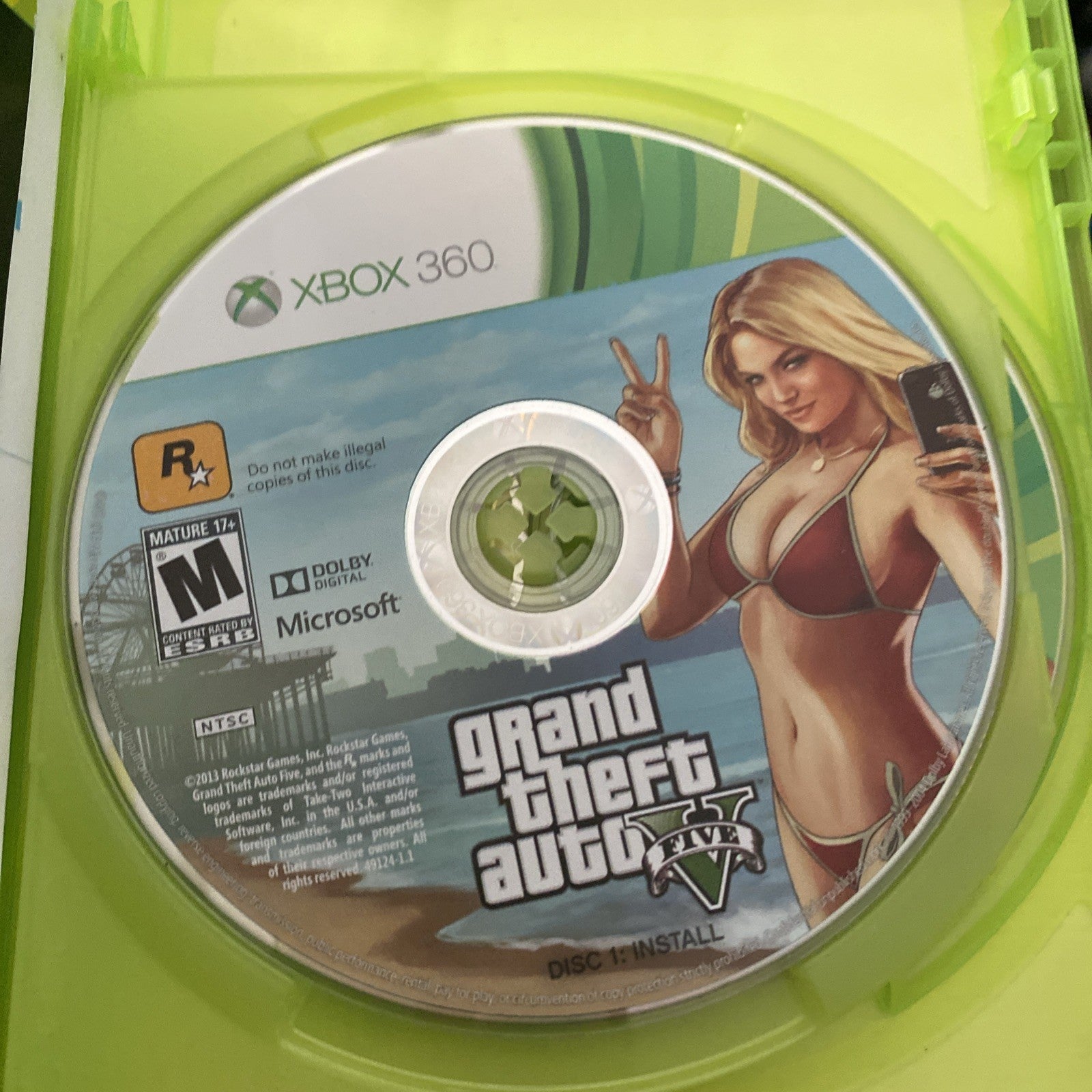 Grand Theft Auto V GTA 5 Microsoft Xbox 360 Install & Play Discs in Case Tested