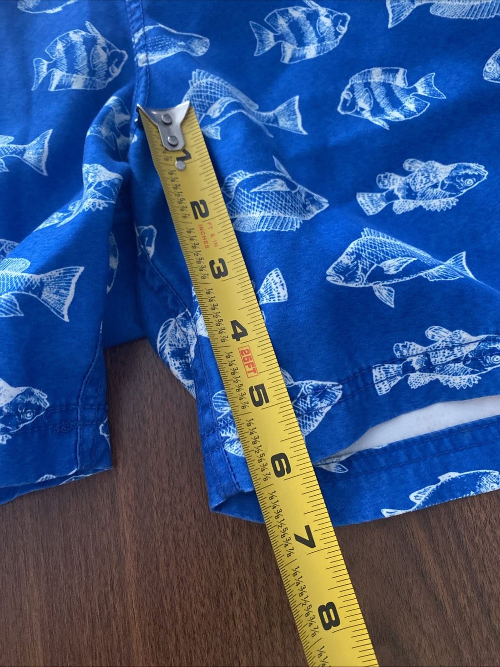 Nautica Men's Lined Blue / White Drawstring Swim Trunks 2XL