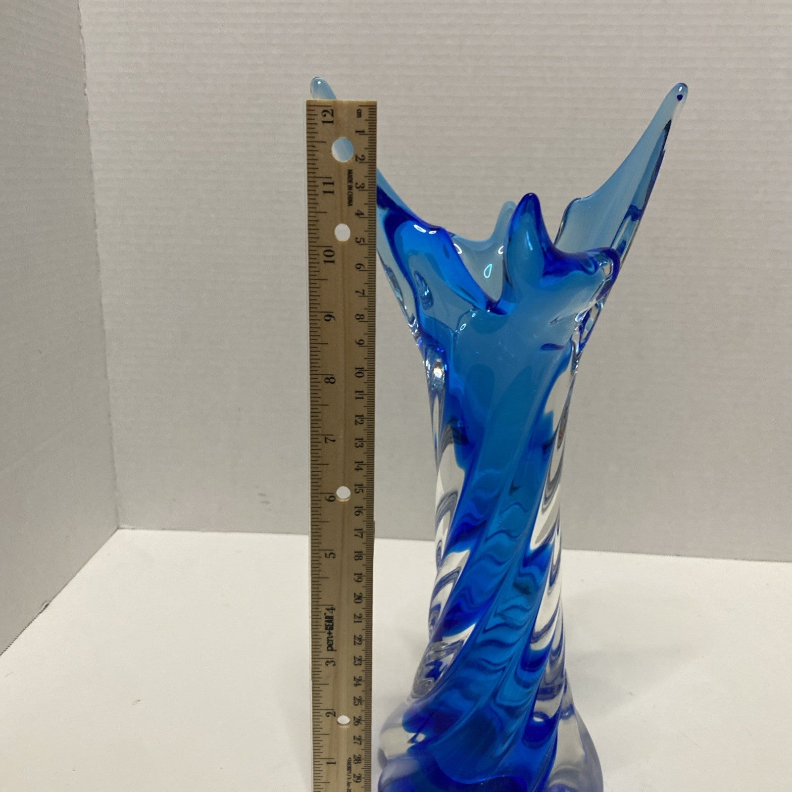 Blue  Swirl  Glass  Vase