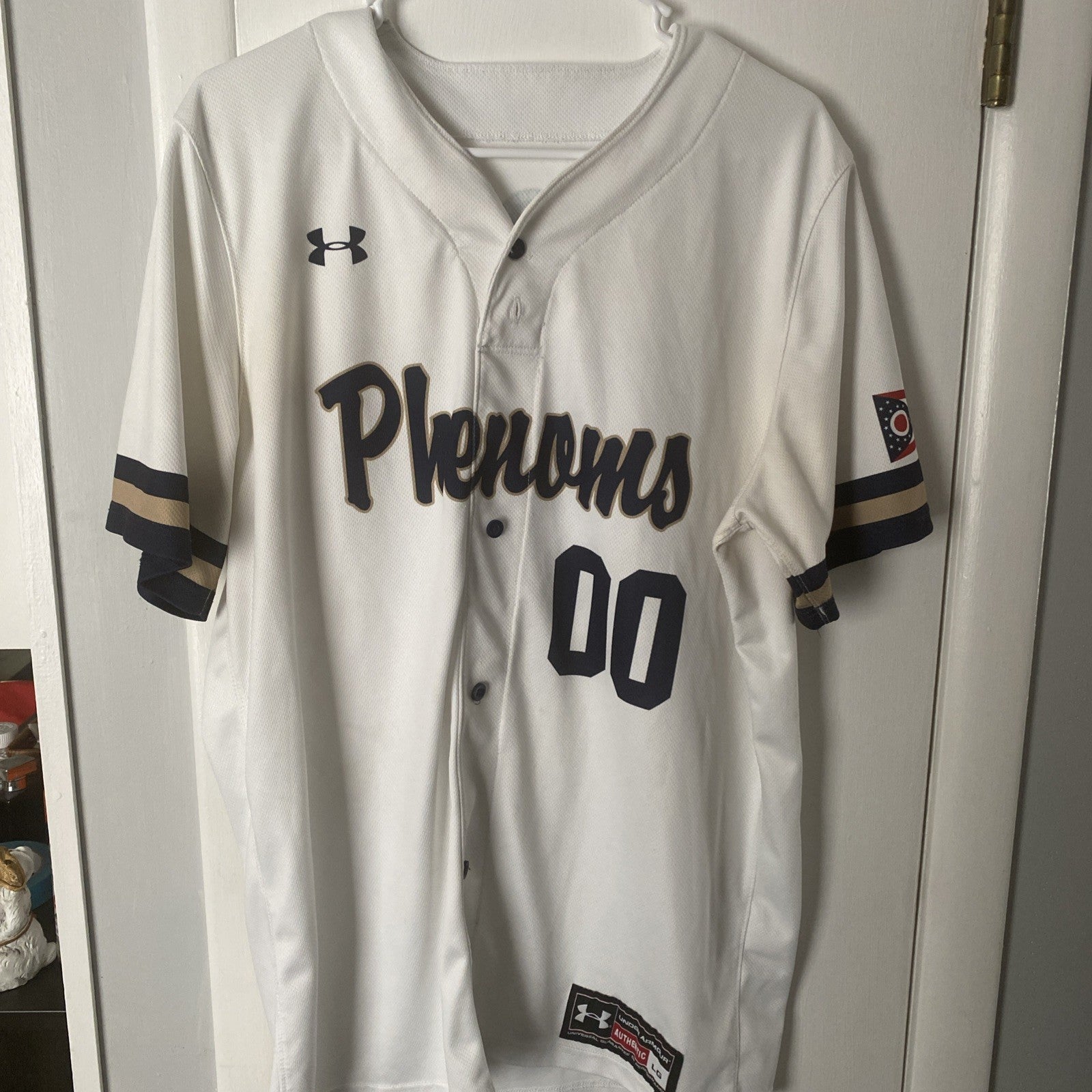 Under Armour Phenomenon Baseball Jersey With Ohio Flag On Sleeve