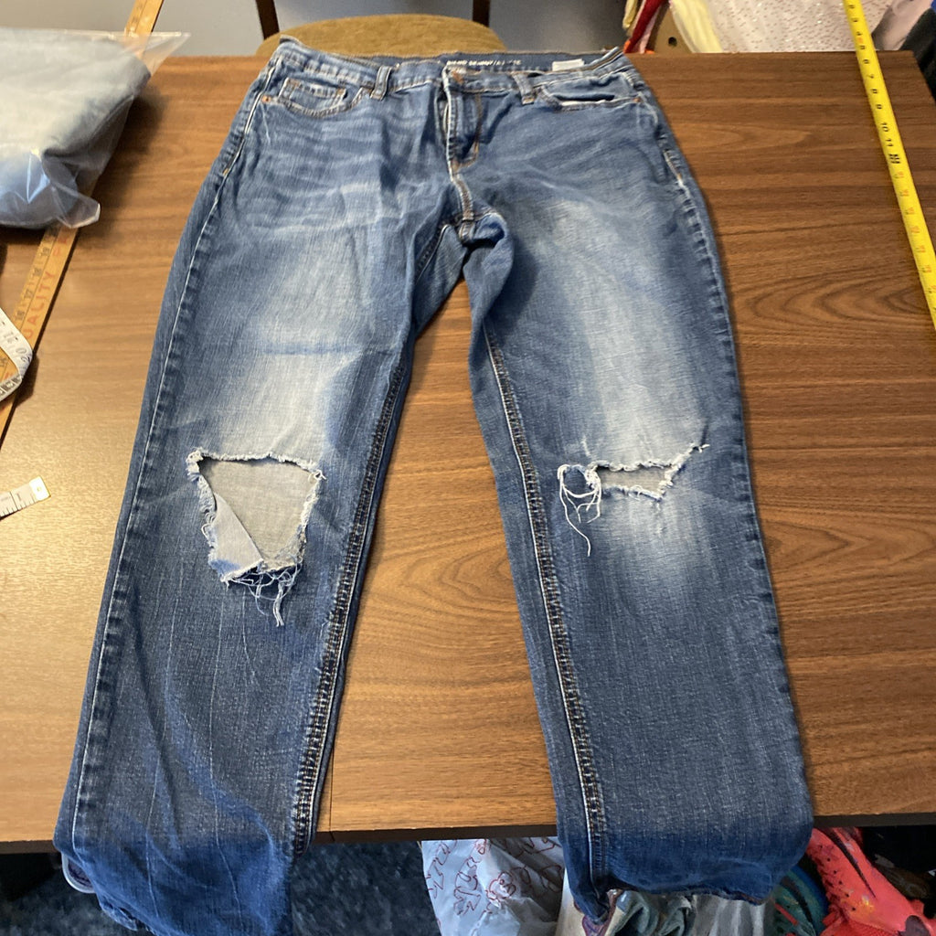 Old Navy Boyfriend Skinny Blue Jeans Women’s Sz 4 Distressed 