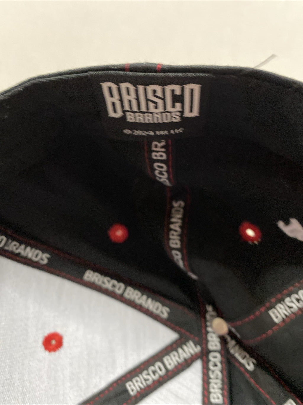 Tootsie Roll Hat Snap Back Brisco Brands 2023 Black/Red Brim Owl How Many Licks