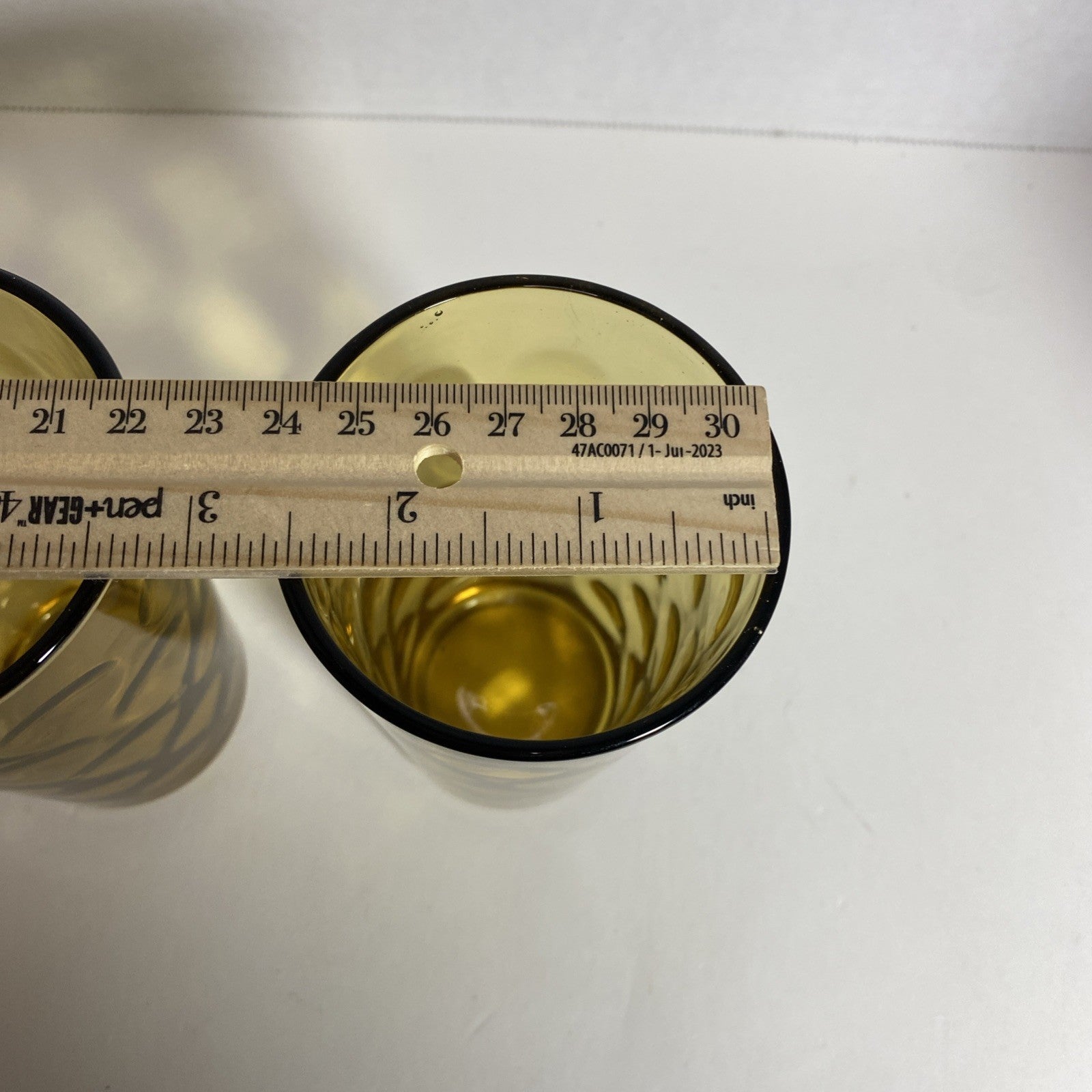 Hazel Atlas Dorado Bubble Drinking Glasses. Retro, Amber Colored, Set Of 2