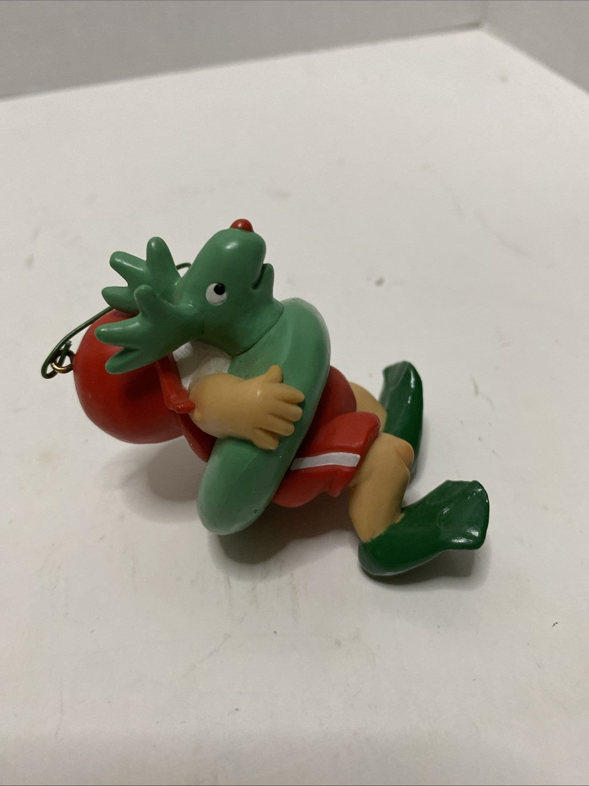 Hallmark Tree Ornament 1985 Santa & Flippers With Reindeer Inner tube