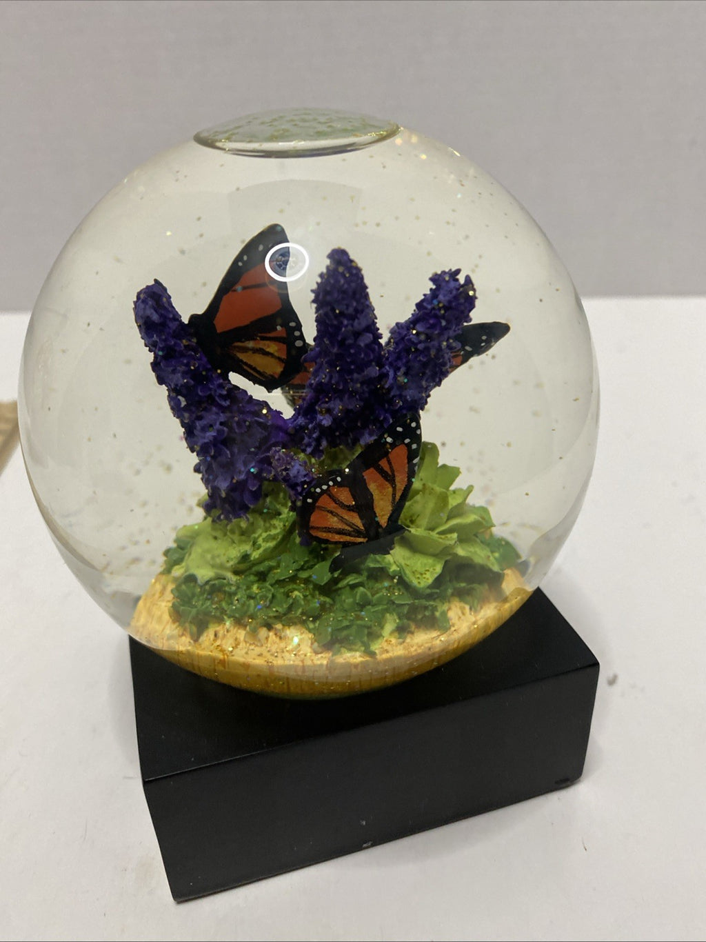 Monarch Butterfly Water Glitter Globe VTG 2014