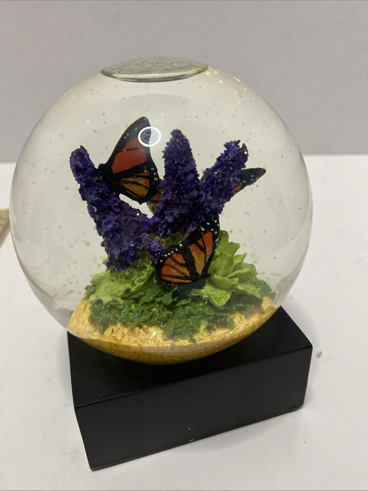 Monarch Butterfly Water Glitter Globe VTG 2014
