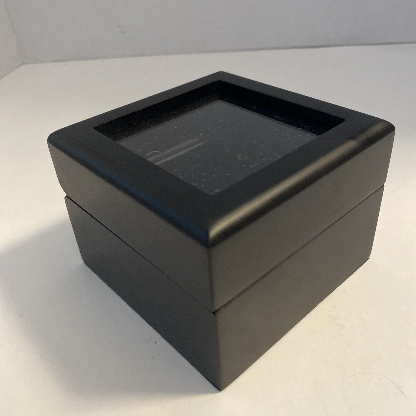 Classic Square Watch or Jewelry Box 3.75" X 3.75" X 3" Glitter Clear Top