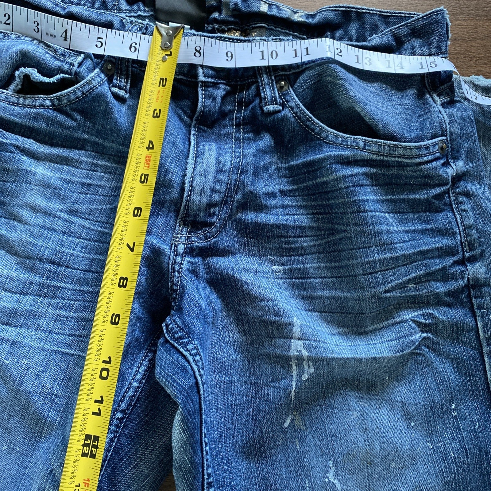 Helix Ladies Loose Straight Fit Jeans 30/32 Distressed Paint Jeans