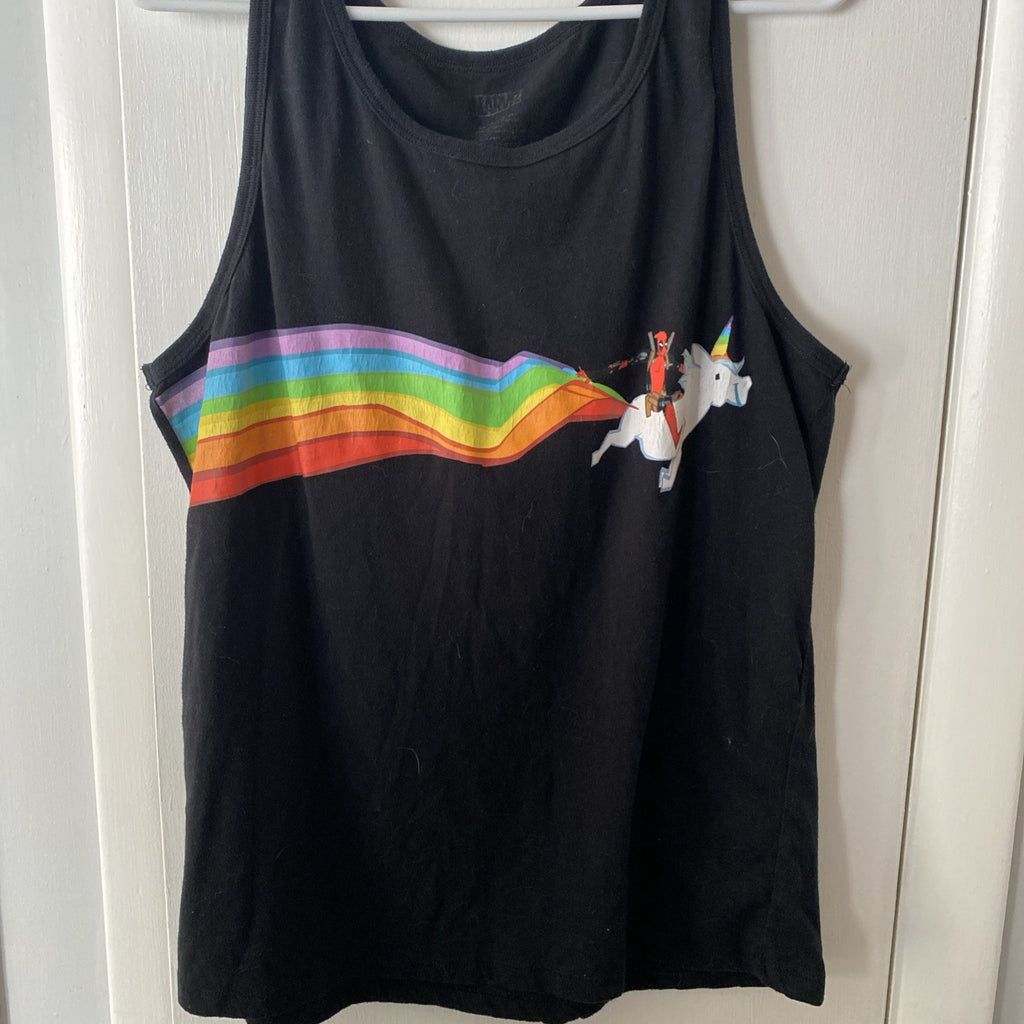 Marvel large men's black tank top Deadpool