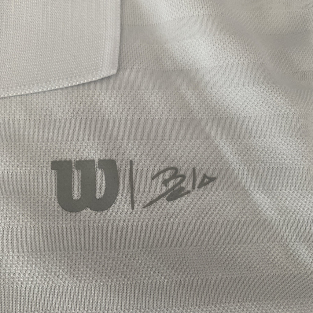 Wilson Bela men’s medium golf shirt white short sleeves Free Ship