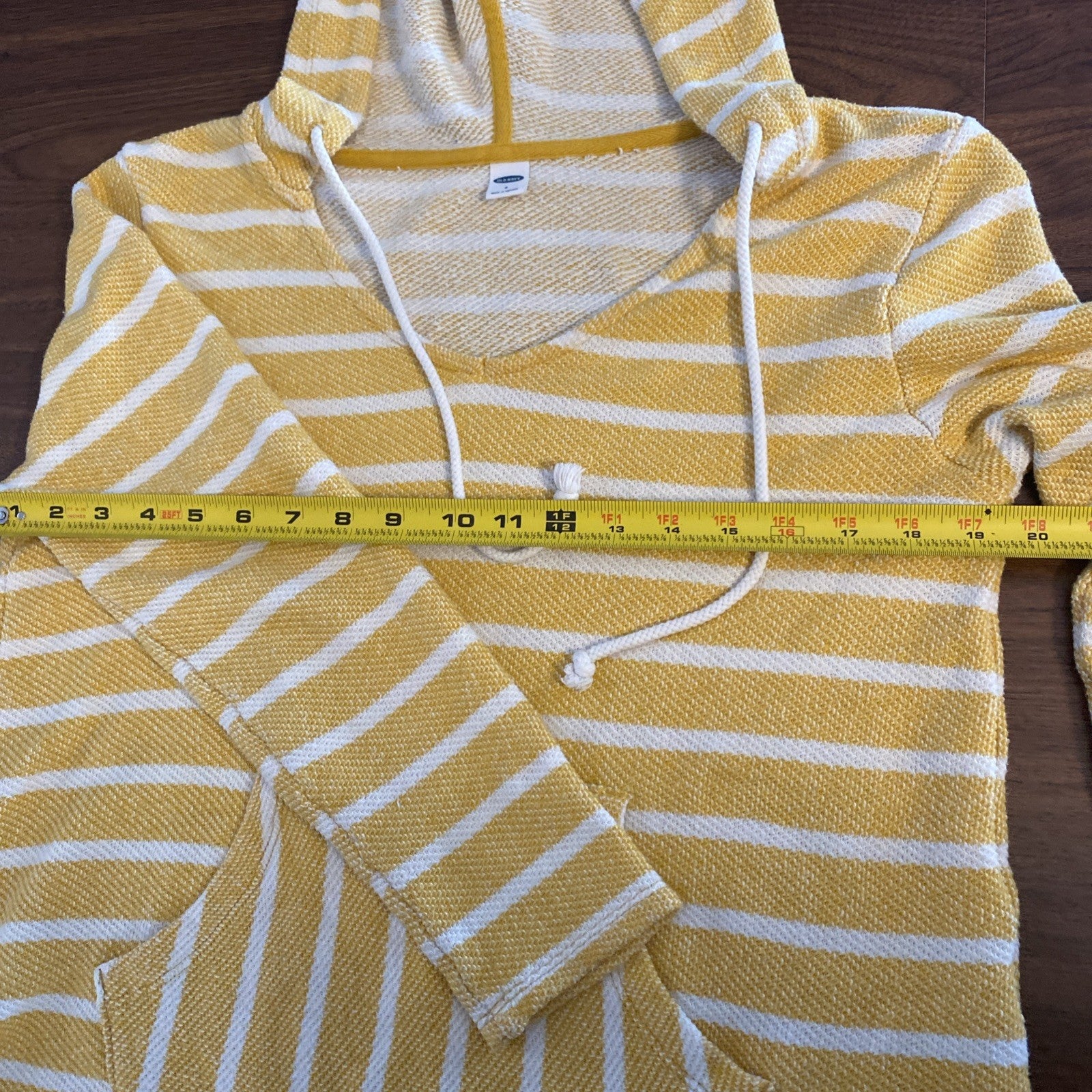 Old Navy women’s size small hoodie yellow striped long sleeve top