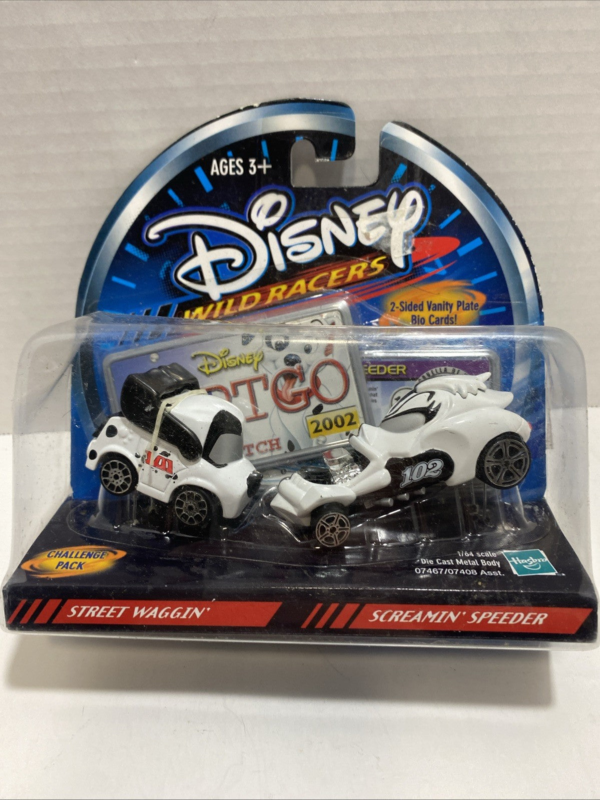 DISNEY Toys 102 Dalmatians Wild Racers VILLAIN Cruella & HERO Patch 2002 Store R