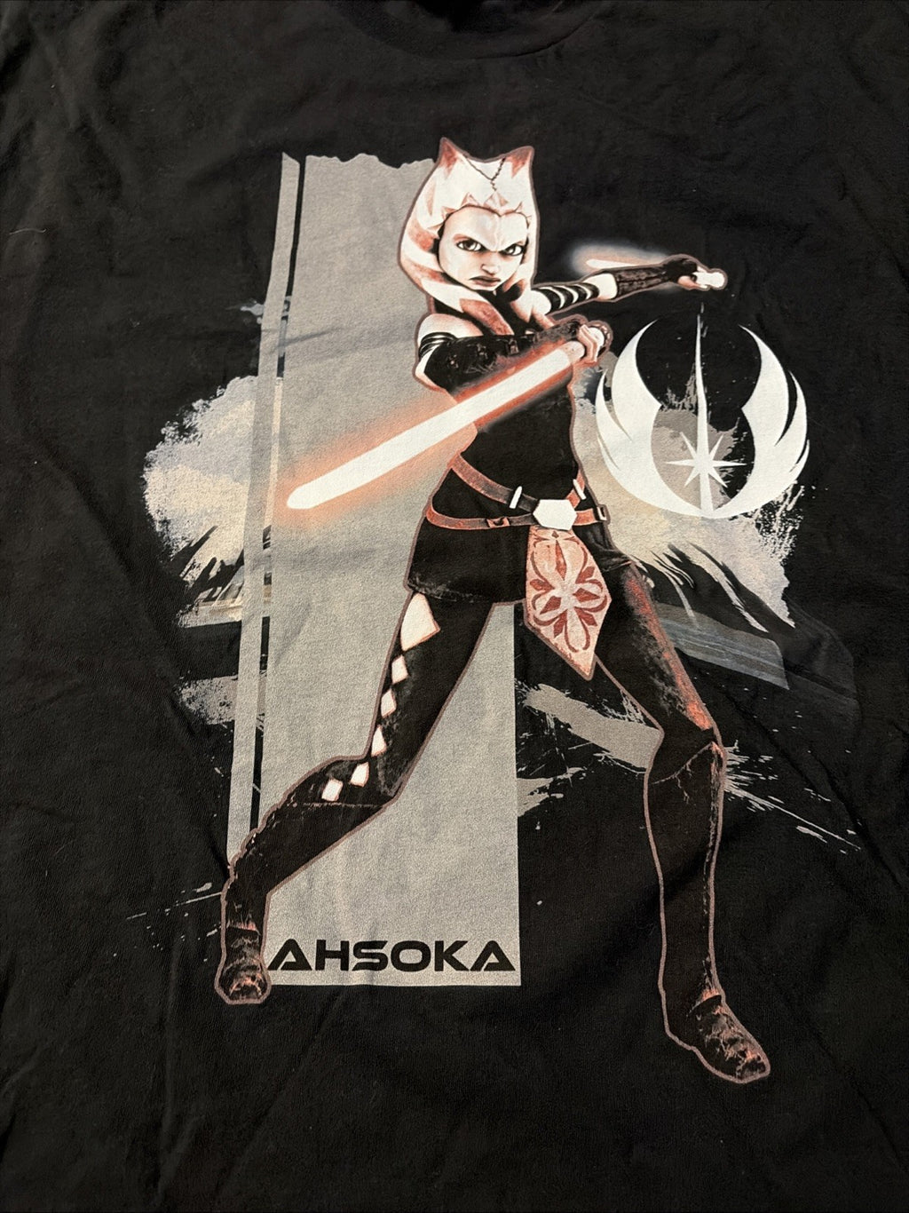 Ahsoka Tano graphic t-shirt men sz XL Star Wars Disney  SS Black