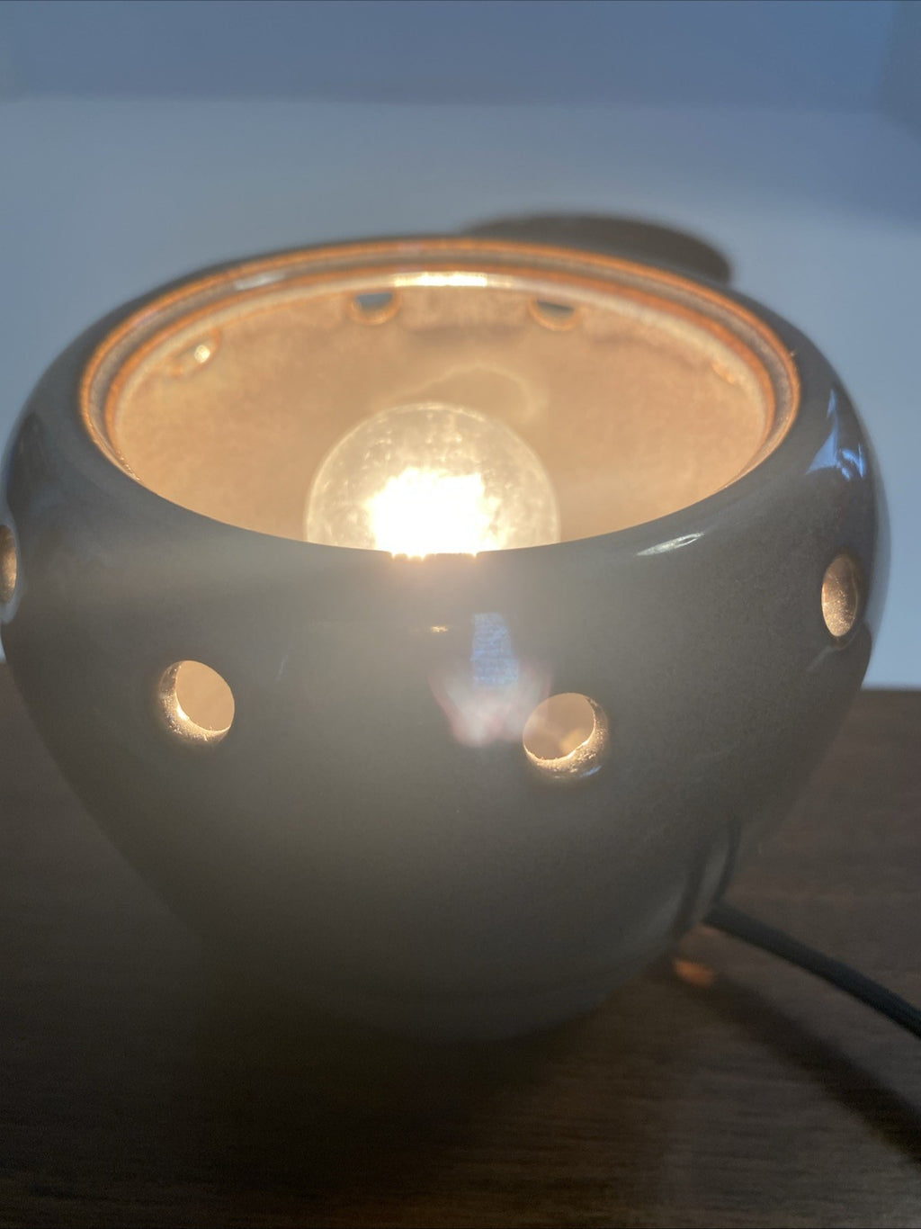 Scentsy Wax Warmer Limestone Pottery Crock Rustic EUC Genuine 