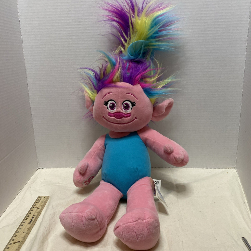 Trolls World Tour Poppy Build A Bear BAB Neon Rainbow Hair Large Plush Doll Only